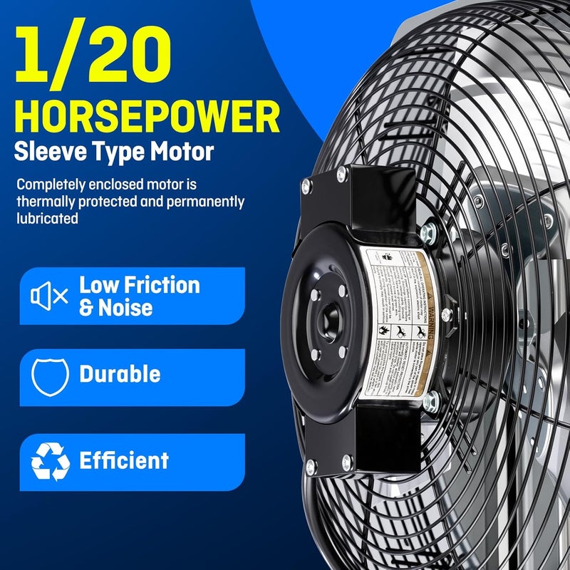 Iliving 12" Wall Mounted Shutter Exhaust Fan, Automatic Shutter, with Thermostat and Variable Speed controller, 0.6A, 960 CFM, 1400 SQF Coverage Area Silver (ILG8SF12V-ST) - Image 3